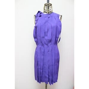 Bottega Veneta Purple Ribbon Tassel Crepe Sheath Dress Size 40/US 4